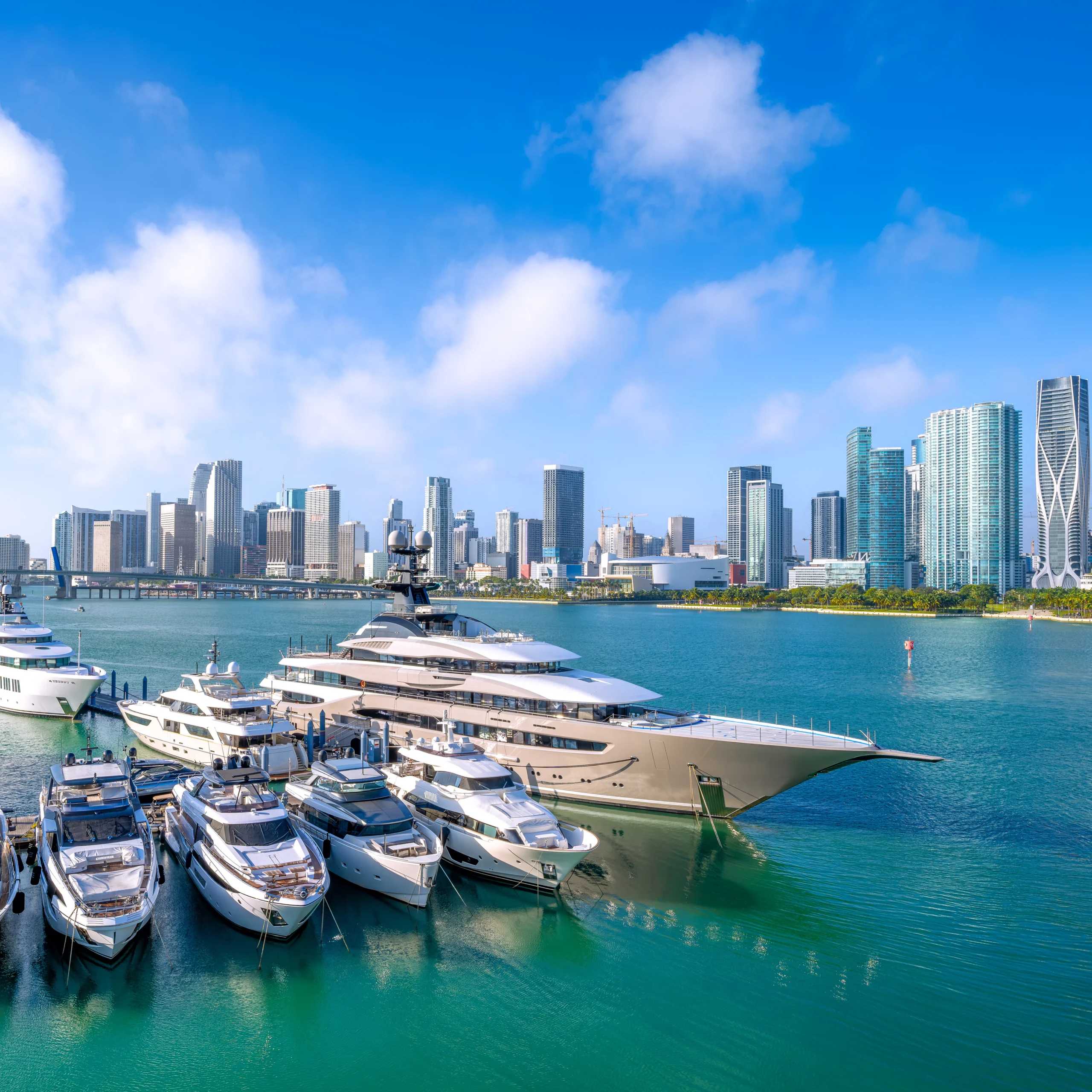 Florida - Miami skyline and coastal waters