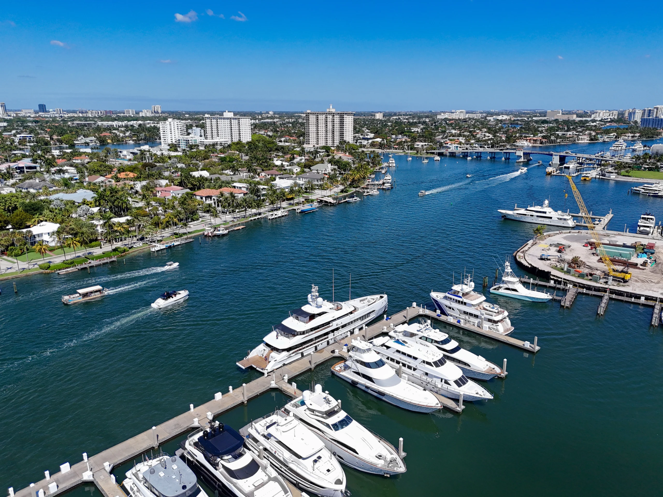 Fort Lauderdale yacht marina aerial view